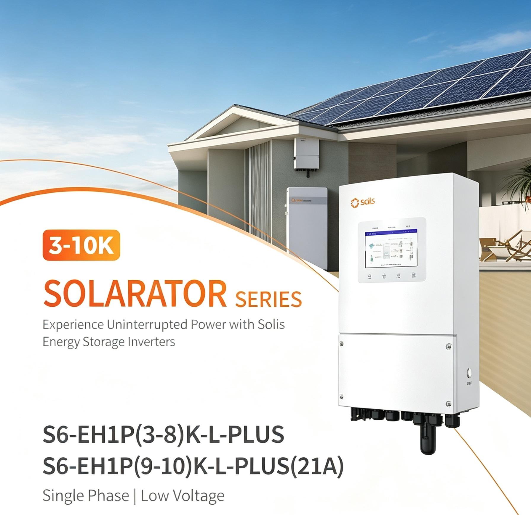 Solis 3-10kW Hybrid Solar Inverter Single Phase Low Voltage On Off Grid Energy Storage Inverter
